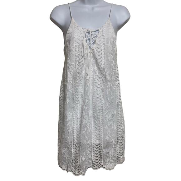 ASTR The Label White Lace Up Mini Dress Womens Size S - Picture 1 of 9